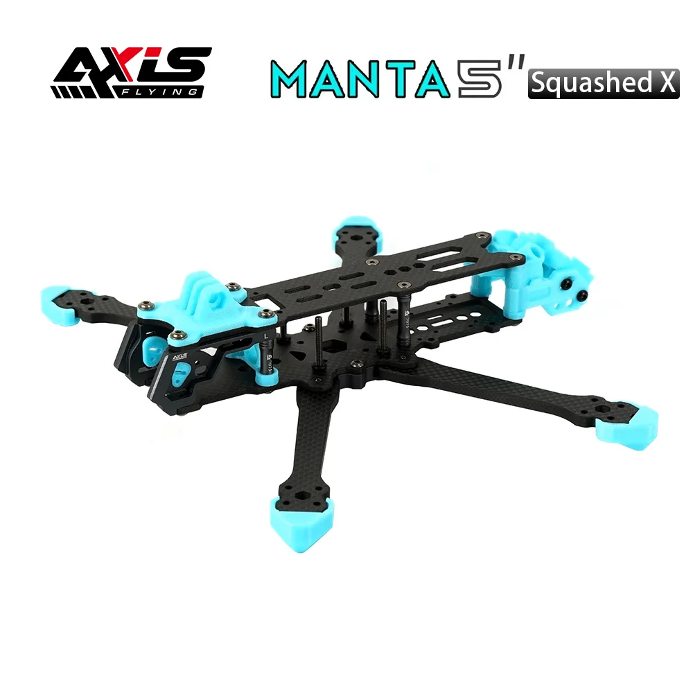 

Axisflying MANTA 5 inch Carbon Fiber Squashed X Frame Kits 238mm Wheelbase 5mm Arm Thickness for RC FPV 5inch Freestyle Drone