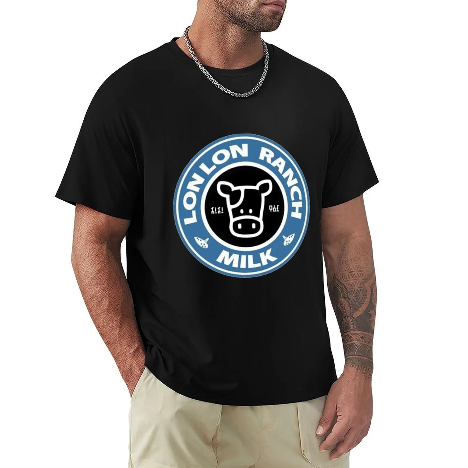 Lon Lon Milk high quality BLACK T-Shirt Worker Basic Short Sleeve Tee