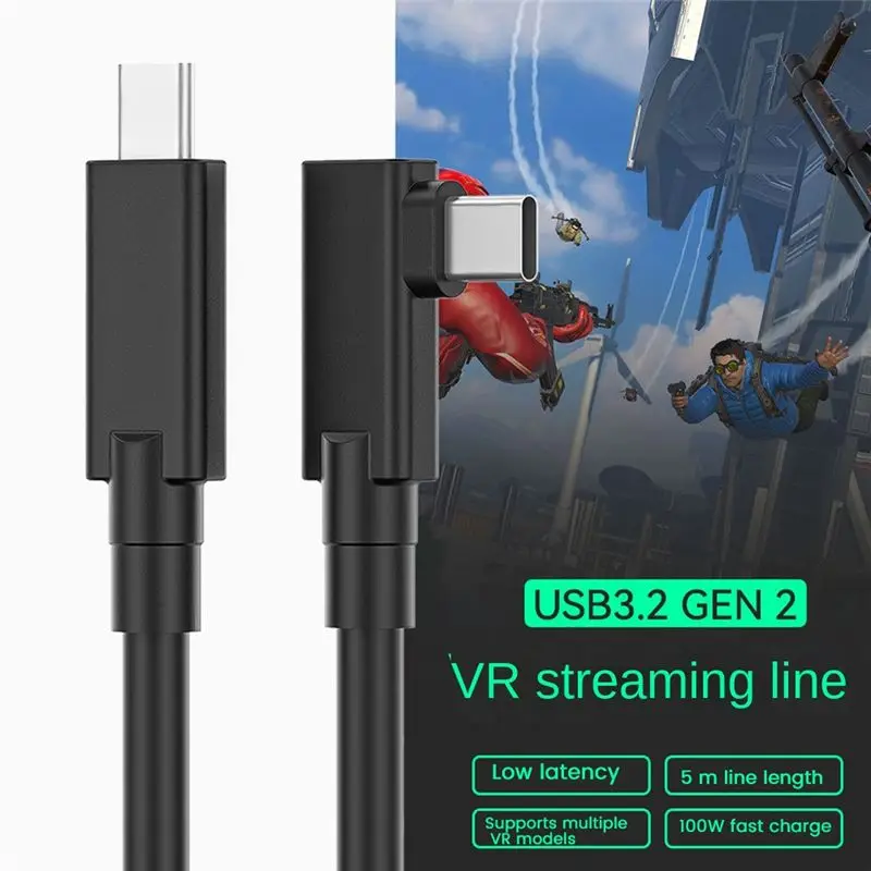 New 16FT 5M for Headset VR Cable for 4 Link Virtual Reality Type-C USB 3.2 Data Transfer Fast Charge Cable
