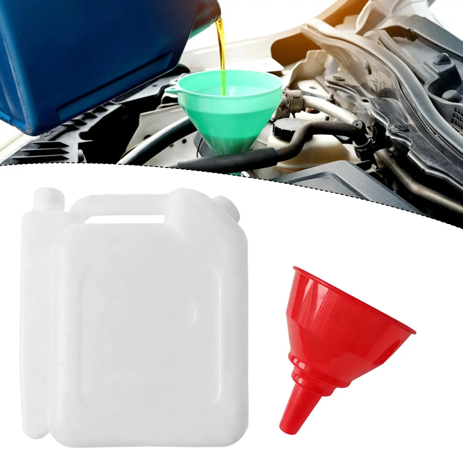 

Oil Mixing Bottle Portable with Funnel with Handle Accessory Backup Oil Container Ratio Measuring Jug for Hedge Trimmers Augers