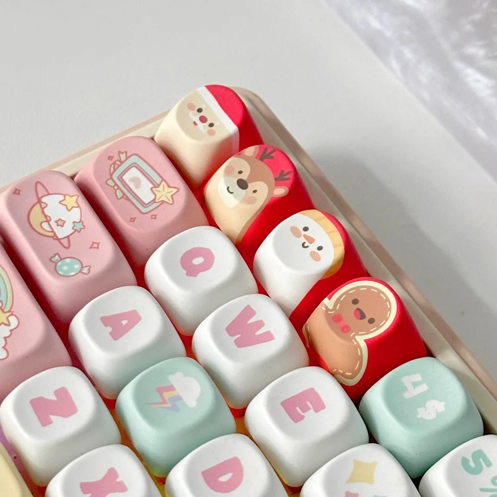 Christmas Day Artisan Keycap Custom Cute PBT SOA Profile Keyboard Cap KeyCap for Mechanical Keyboard Accessories Gift R4 lucky65