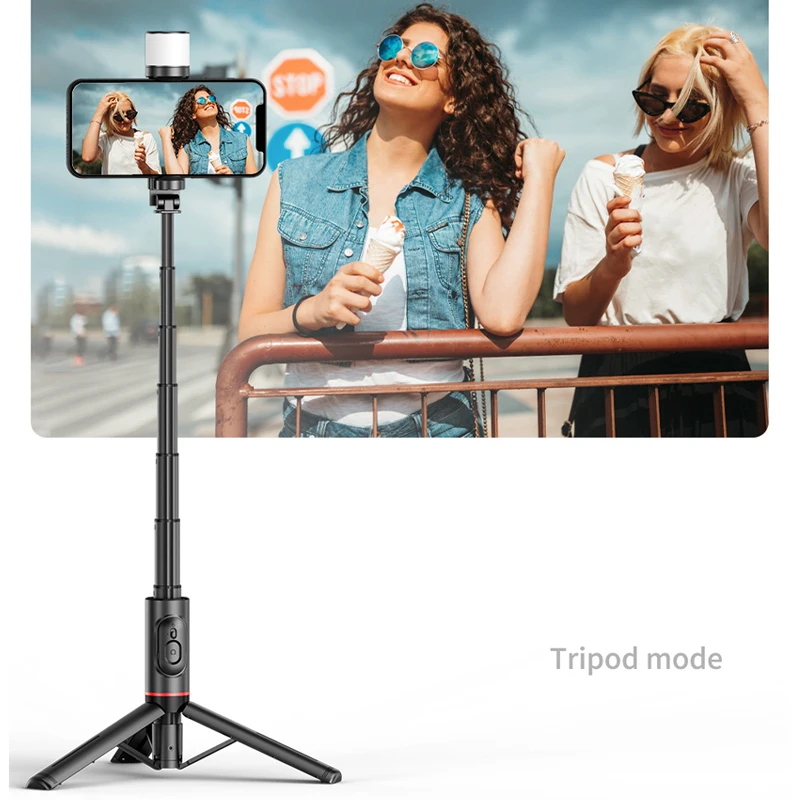 FANGTUOSI 2024 NEW Portable Wireless Bluetooth Phone Telescopic Selfie Stick Tripod With Fill Light For Huawei iPhone 15 Android