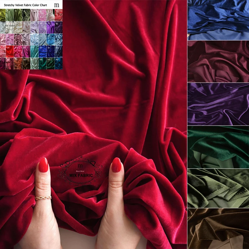 Purple Red Velvet Fabric for Formal Dress Wedding Backdrops Party Decor Curtains Formal Dresses DIY Sewing Craft Wide 170cm