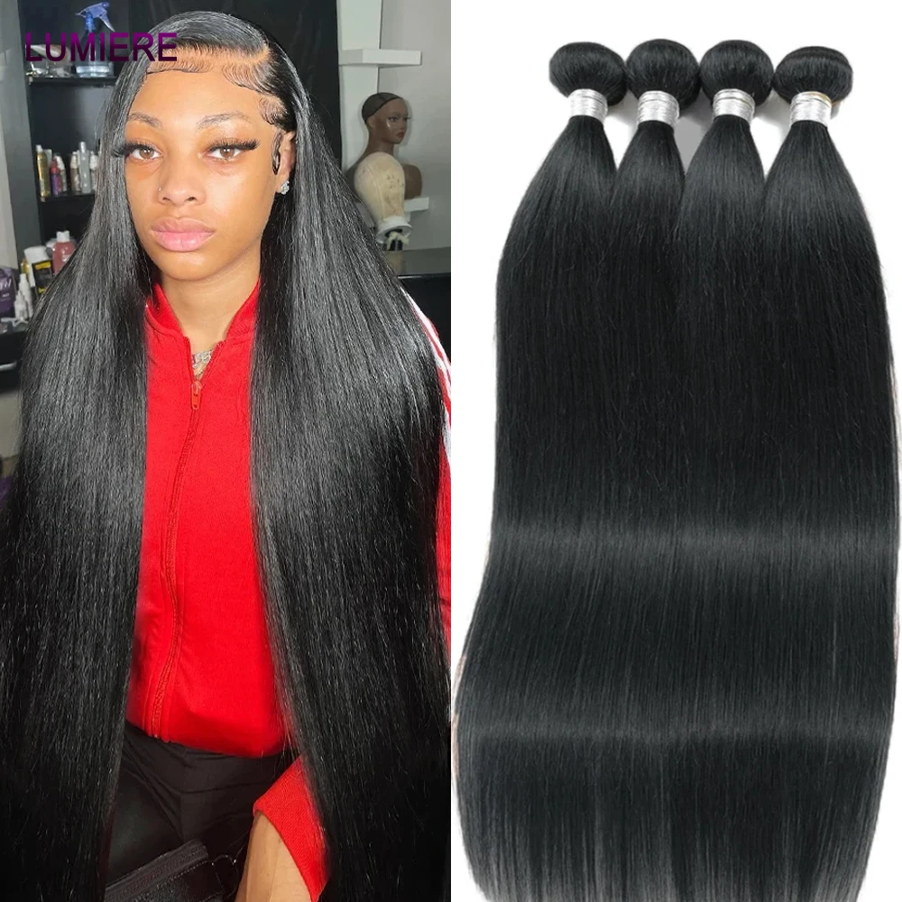 15A Double Drawn Virgin Raw Bone Straight Human Hair Bundles Deal Human Hair 8- 40”Top Quality Bundles Hair Weave Hair Extension