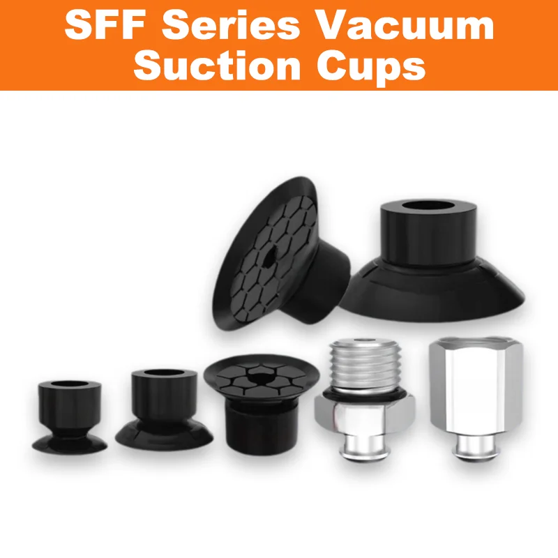 5PCS/PACK SFF Series Vacuum Suction Cups Imported Silicone Rubber Nitrile Rubber SFF-10/15/20/25/30/40S Industrial Pneumatic Pad