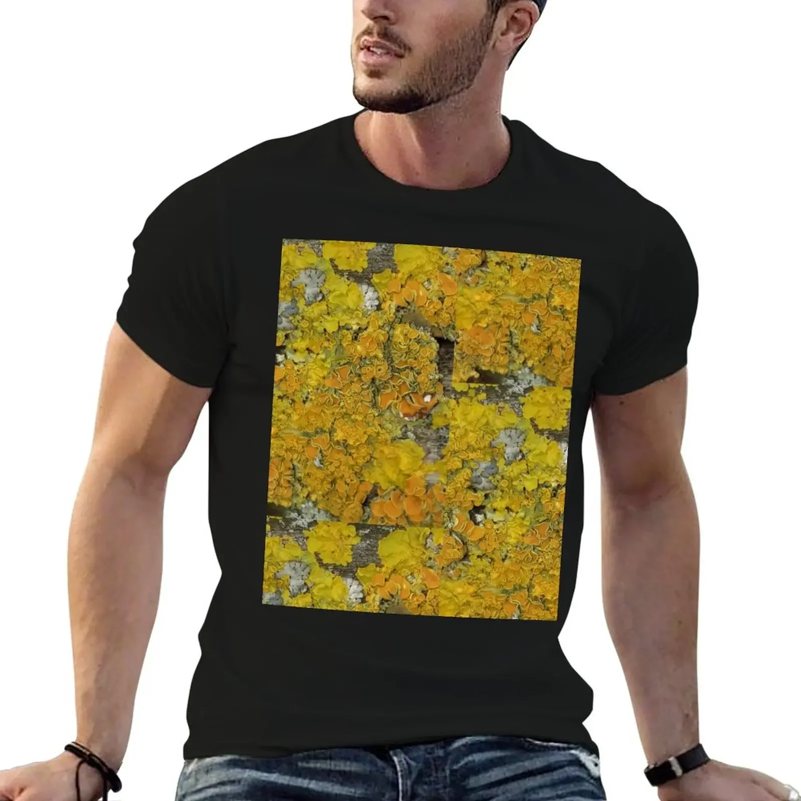 Yellow Lichen T-Shirt rapper graphic tees Blouse t shirts for men cotton