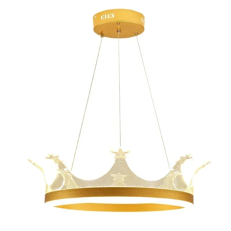 Modern Crown Shape LED Ceiling Light Gold/Pink Remote Control for Bedroom Living Room Kitchen Decorative Lighting