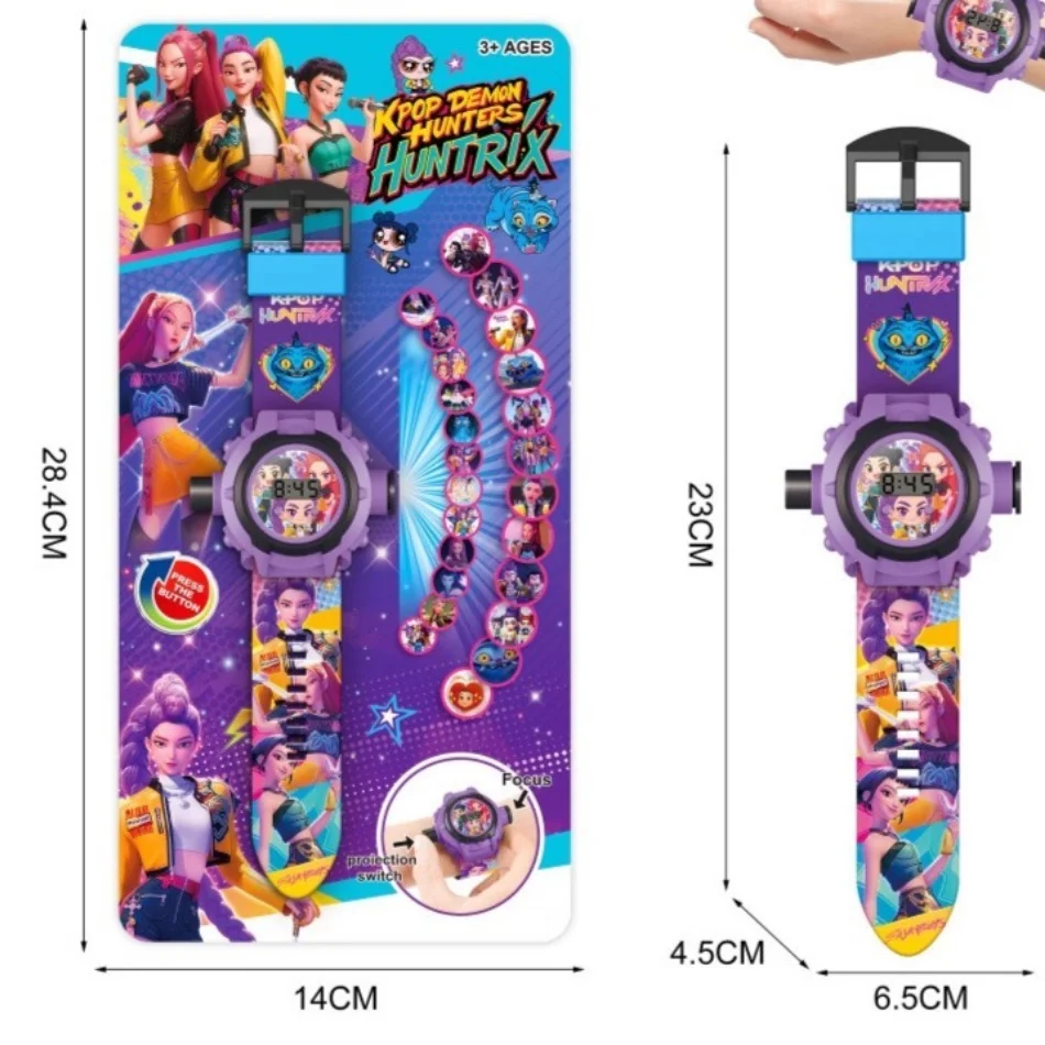 أنيمي KPop شيطان هنتر ساعة الإسقاط الطرفية 24 صورة للأطفال الإلكترونية مضيئة لعبة هدايا عيد الميلاد للأطفال #2