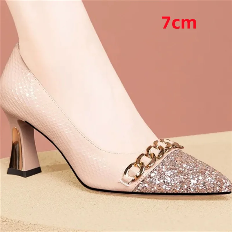 

Sapatos Femininas Women Classic High Quality Luxury Beautiful High Quality Slip on Heel Shoes Lady Sexy Party Comfy Pumps H1075