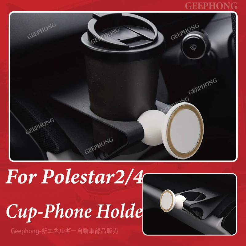Acessórios para Polestar 2/4: Suporte para Copo e Adaptador de Montagem para Celular, Impresso em 3D, Personalizado para o Interior do Carro, Compatív