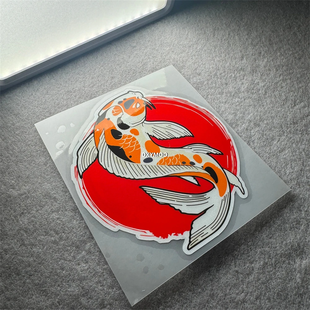

Japanese Koi Fish Vinyl Sticker Waterproof Decal for Motorcycle Fuel Tank Helmet Car Window Decor