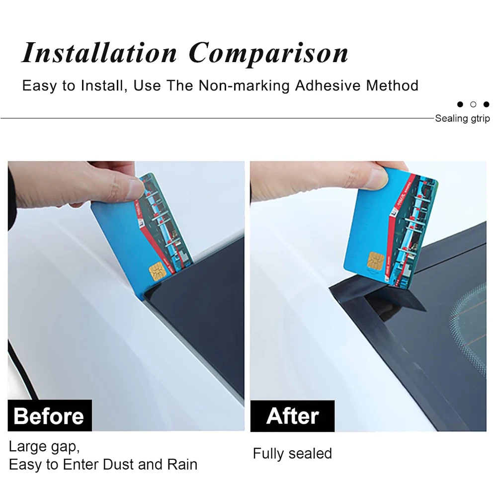 شريط عزل سميك لدرز باب السيارة، شرائط عزل مقاومة للماء لتقليل الضوضاء، عزل عالمي ذاتي اللصق مقاوم للغبار S #6