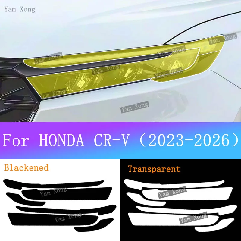 

For HONDA CR-V CRV Car Exterior Front Smoke Transparent Protective Film Headlight Black Anti-Scratch Golden Armored Sticker Film