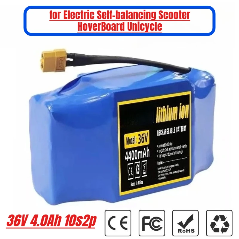 

Высококачественная батарея 36 В 4,0 Ач 10s2p литий-ионная аккумуляторная батарея для электрического самобалансирующегося скутера HoverBoard одноколесного велосипеда