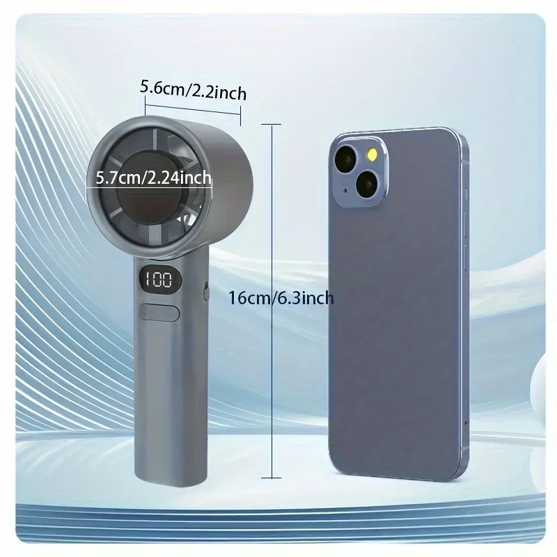 مروحة يدوية محمولة 120 سرعة الرياح عرض الطاقة مروحة يدوية صغيرة خالية من الشفرة USB قابلة للشحن مراوح كهربائية عالية السرعة شخصية