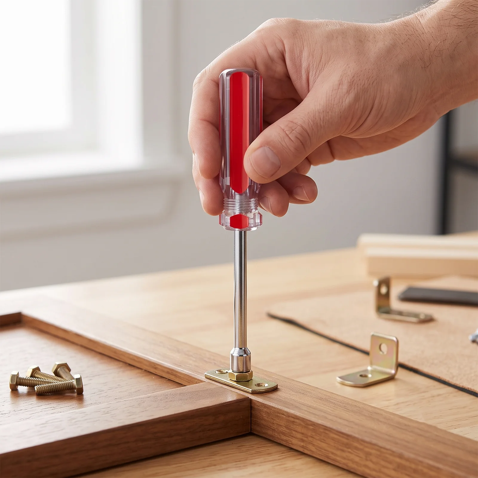 Socket Wrench Screwdriver, Steel Hex Nut Driver with Comfort Grip for Home Repair, Bike, Furniture and Appliance Assembly