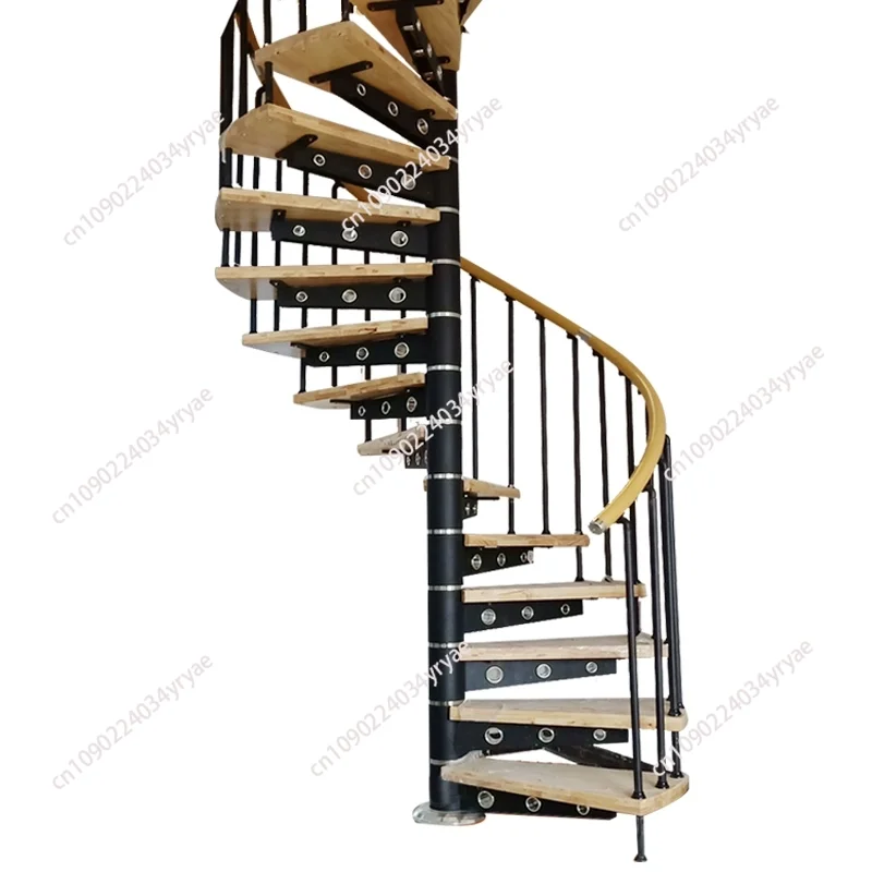 

Round wrought iron custom indoor column spiral staircase small apartment loft duplex loft spiral staircase household handrail