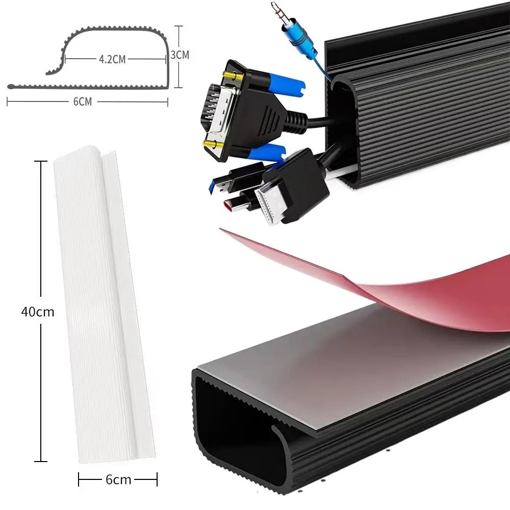 Copertura del cavo del pavimento Anti-estrusione protezione del condotto del cablaggio di estensione durevole quadrata protezione del cavo di alimentazione autoadesiva casa all'aperto