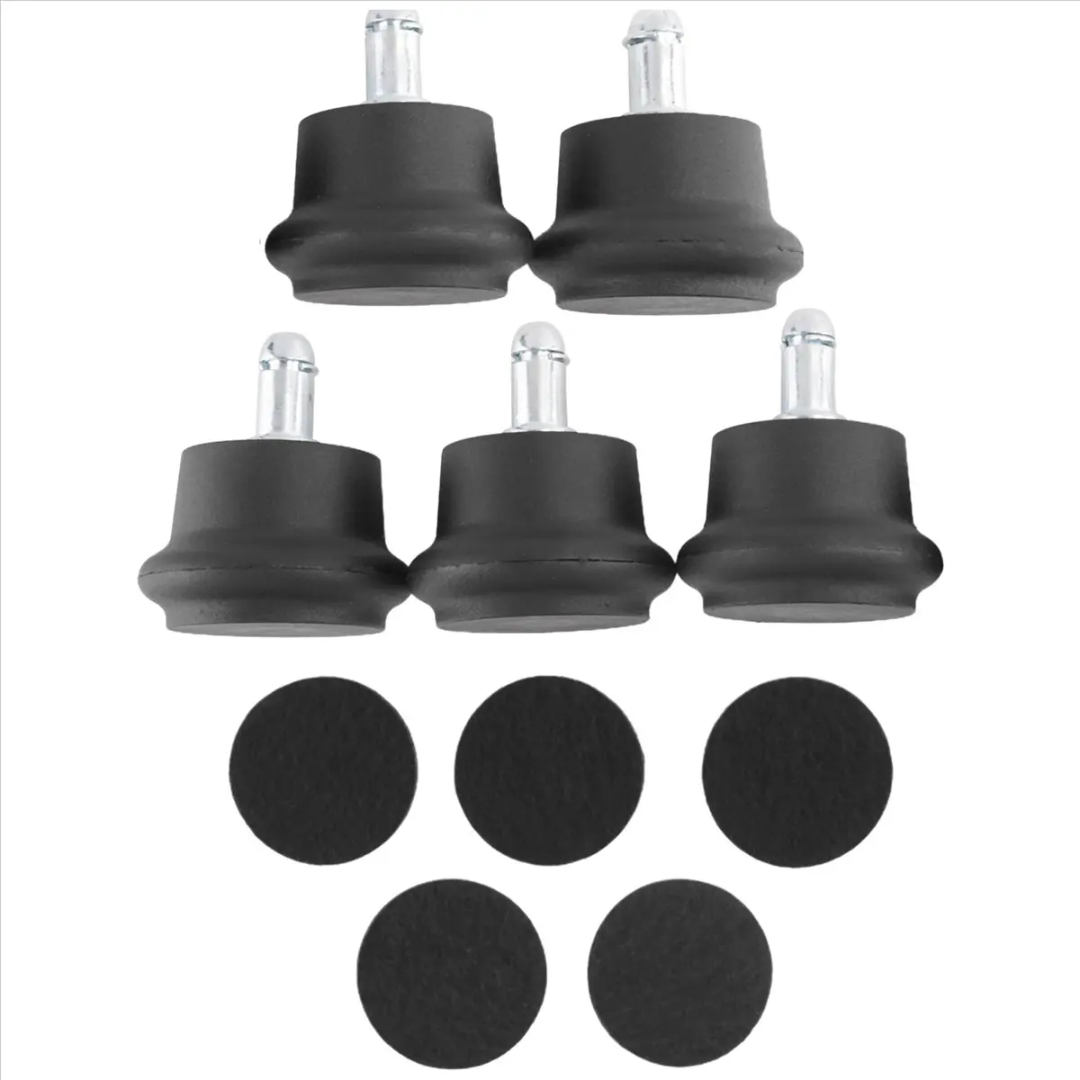 (WSFS) 5Pcs Bell Glides Replacement Office Chair or Stool Swivel Caster Wheels to Fixed Stationary Castors, Office Chair Wheels