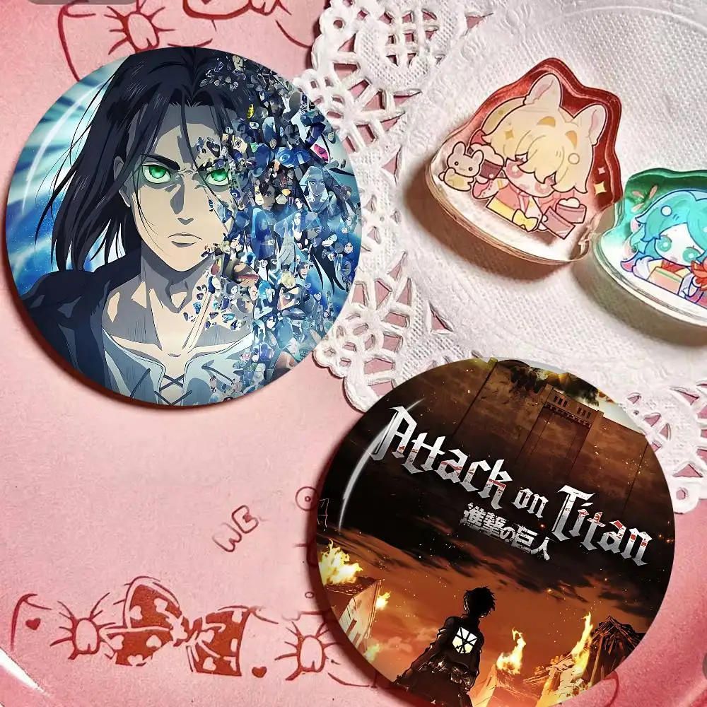 A-Attack on Anime T-Titanes Anime Button Pin Handmade Brooch for Clothes Cartoon Badge Backpack Decoration Jewelry Accessories