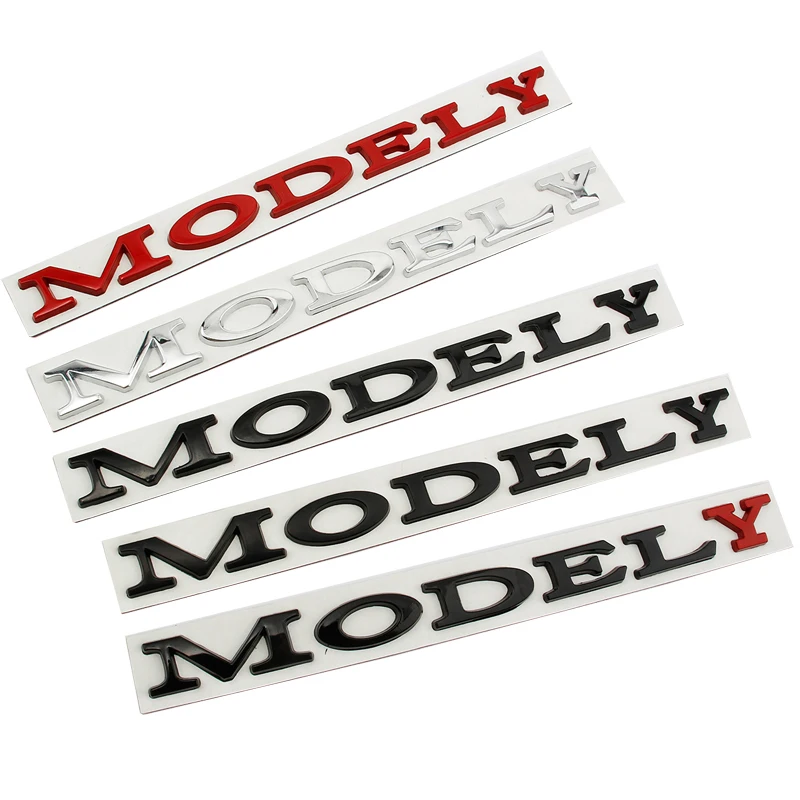 

Car Rear Trunk English Letters Logo alphabet Replace Badge Emblem Decals Styling Sticker For Tesla Model Y 2021 Accessories