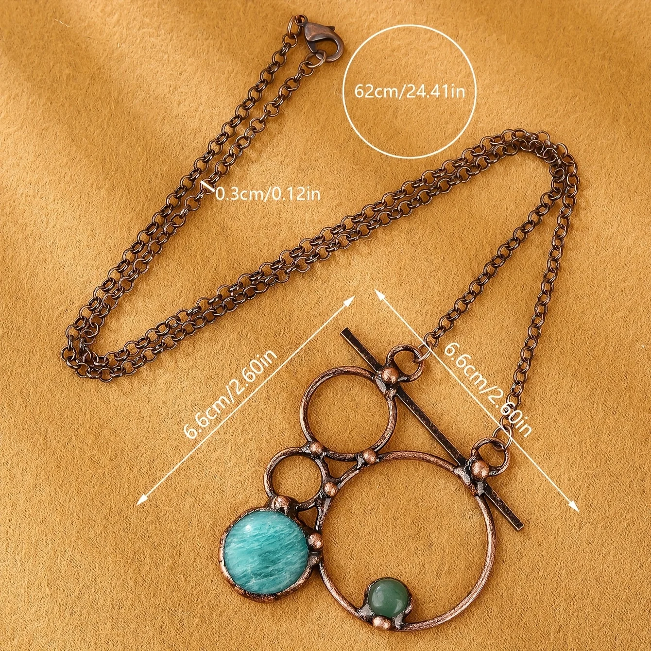 YEEVAA collana con ciondolo in pietra amazzonite naturale Vintage e avventurina verde, Design perfetto per occasioni di feste e banchetti