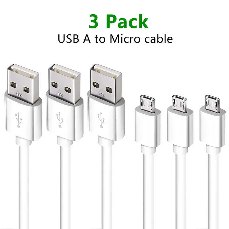 

3m 2m 1m USB A to Micro Charging Cable 3 Pack 10Ft 6Ft Phone Charger Cord for Samsung HTC PS4 Camera MP3 Android Charger Cable