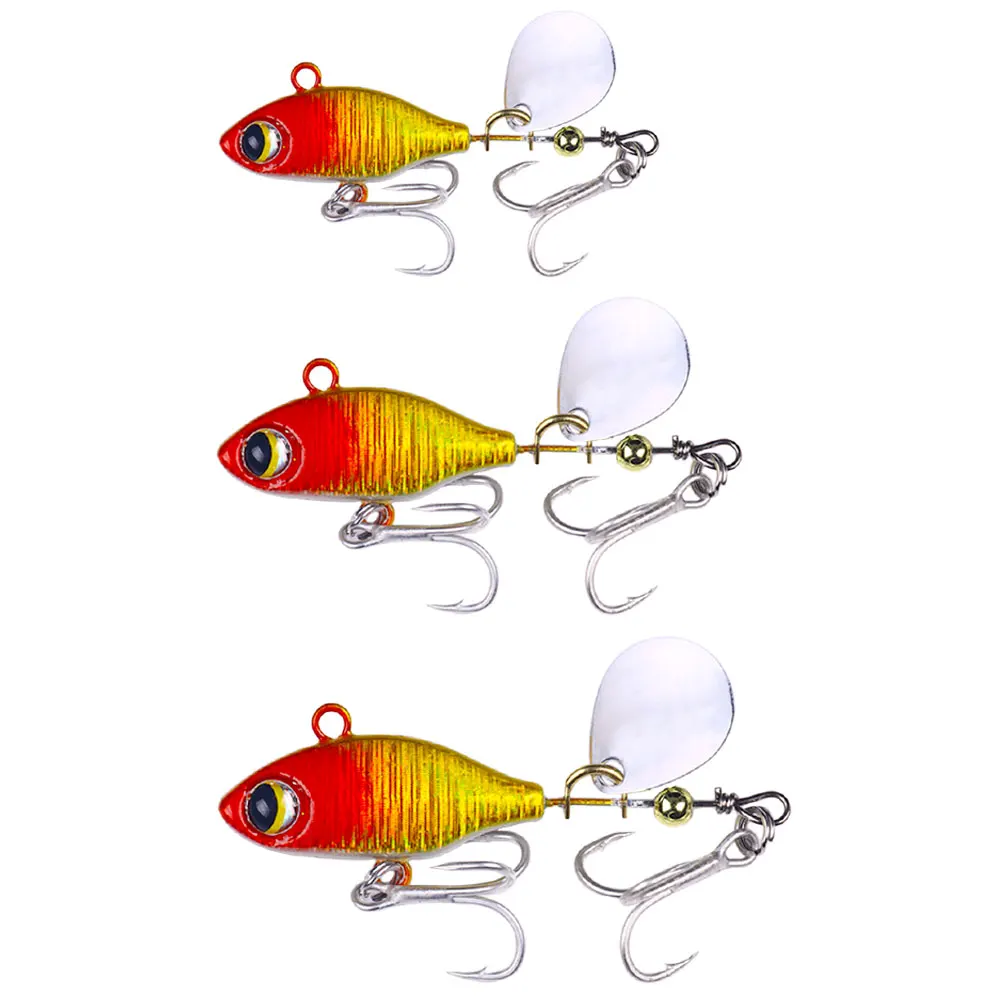 Pesca Rotating Metal VIB vibration Bait Spinner with Spoon Fishing Lures 8.2g 11g 16.8g Winter Fishing Hard Baits Tackle Pesca