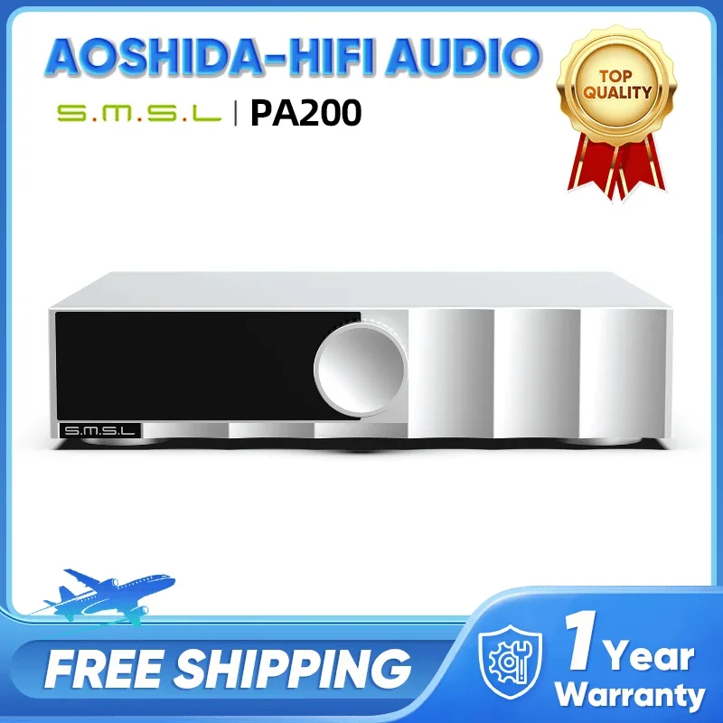 

SMSL PA200 Gallium Nitride Power Amplifier XLR Mono Input Mode Stereo Pure Amplifier Pass-Through Mode High-Power Audio Grade