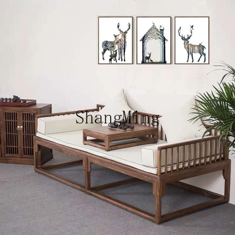

ZYY household new Chinese-style small apartment solid wood sofa collapse couch telescopic furniture combination set