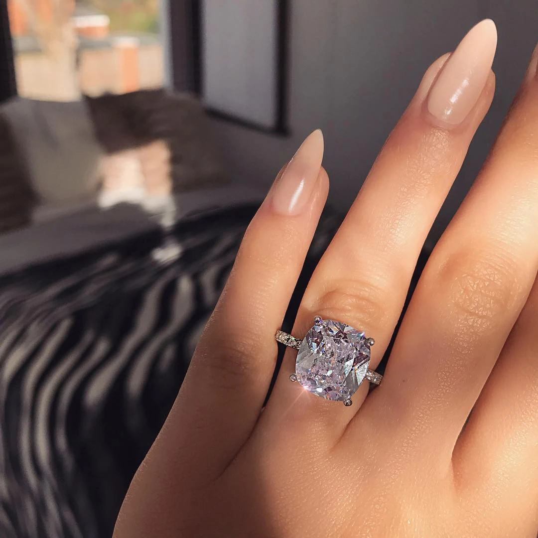 Original Real Silver Color Designer Zirconia Engagement Ring for Women Wedding Luxury Wholesale Gifts Jewelry Z51