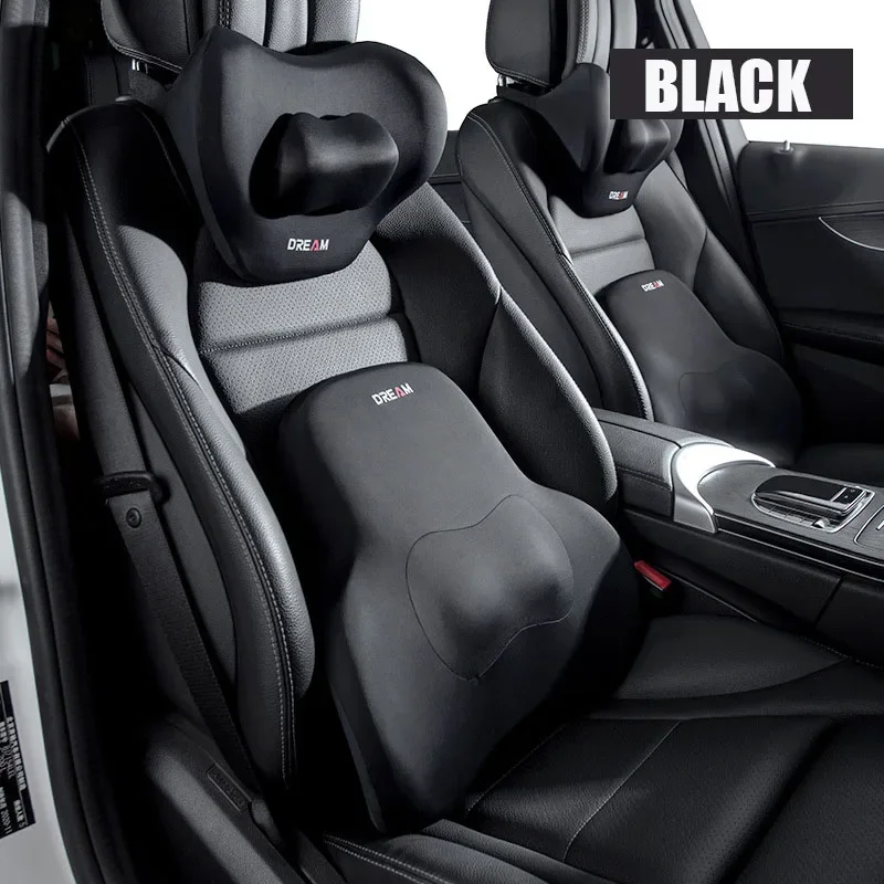 Car Seat Pillow Adjustable Neck Pillow Lumbar Support Pad Breathable Memory Foam Slow Rebound Pillow Universal Lumbar Cushion