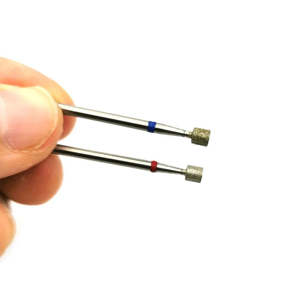 1 unidad HYTOOS Broca de diamante rusa para uñas, fresa cilíndrica para cutículas, accesorios para taladros eléctricos de manicura, 3.7*3.7mm