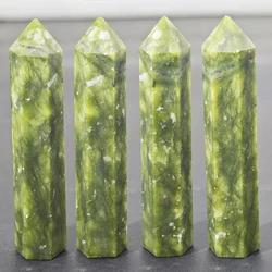 Xiu Jade Stone Single Pointed Hexagonal Prism Natural Quartz Stone Point Wand Tower Home Decor Gifts Crystal Crafts Ornament
