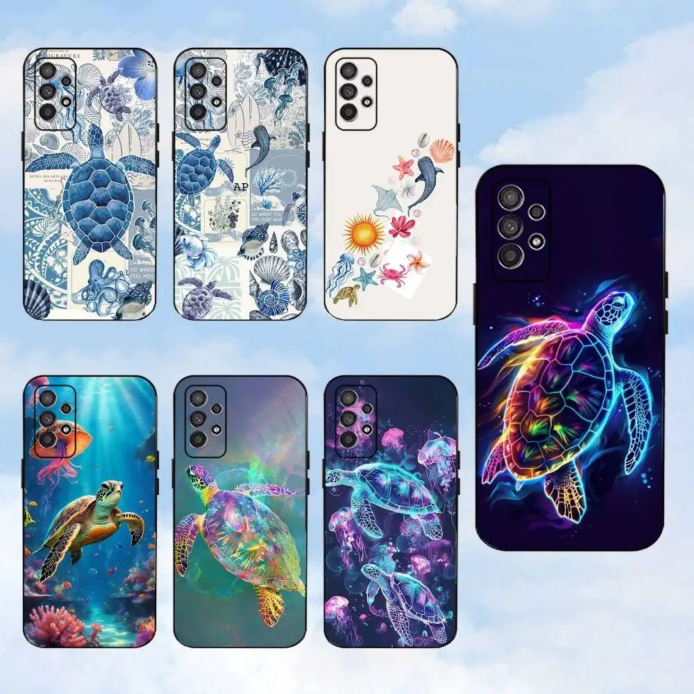 

turtle color Phone Case For Samsung S25,S24,S23,S22,S21,S20,S10,Ultra,Plus,Lite,FE,Soft Silicone Black Cover