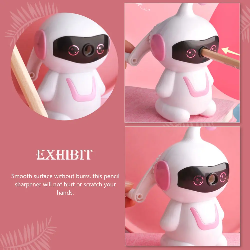 

Excellent Manufacturing Cartoon Robot Pencil Sharpener Durable Plastic Iron Kids Manual Stationery
