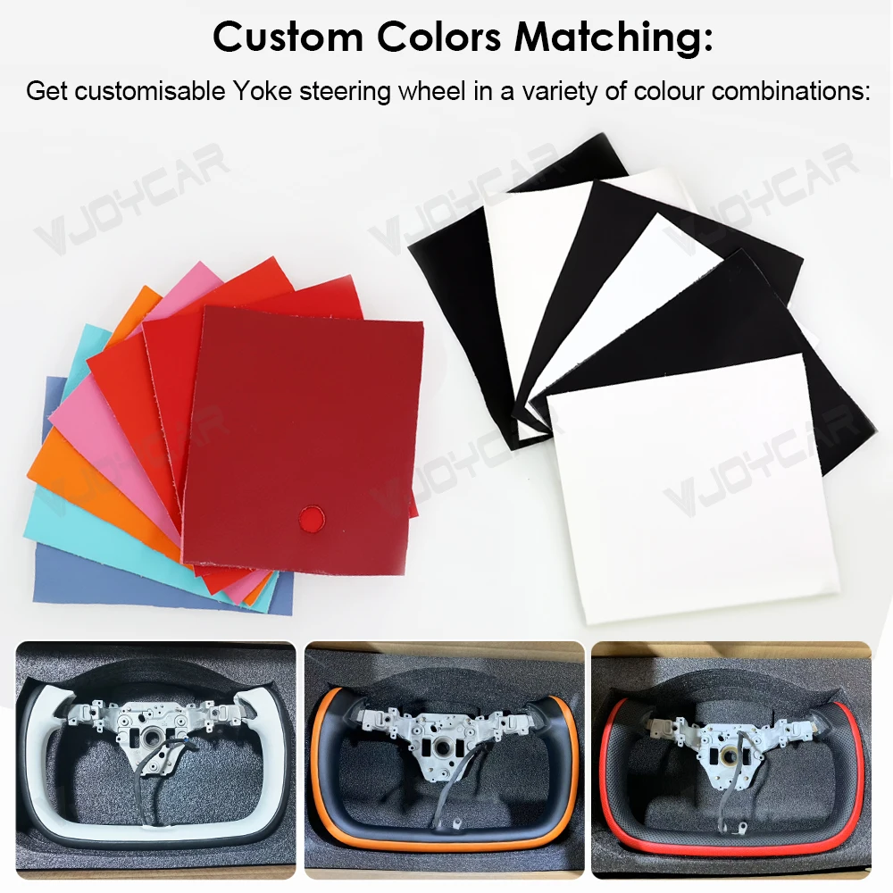 Vjoycar نير عجلة القيادة مقبض ل تسلا نموذج جديد Y Juniper 3 هايلاند مع التدفئة نابا اللون التخصيص الملحقات #5
