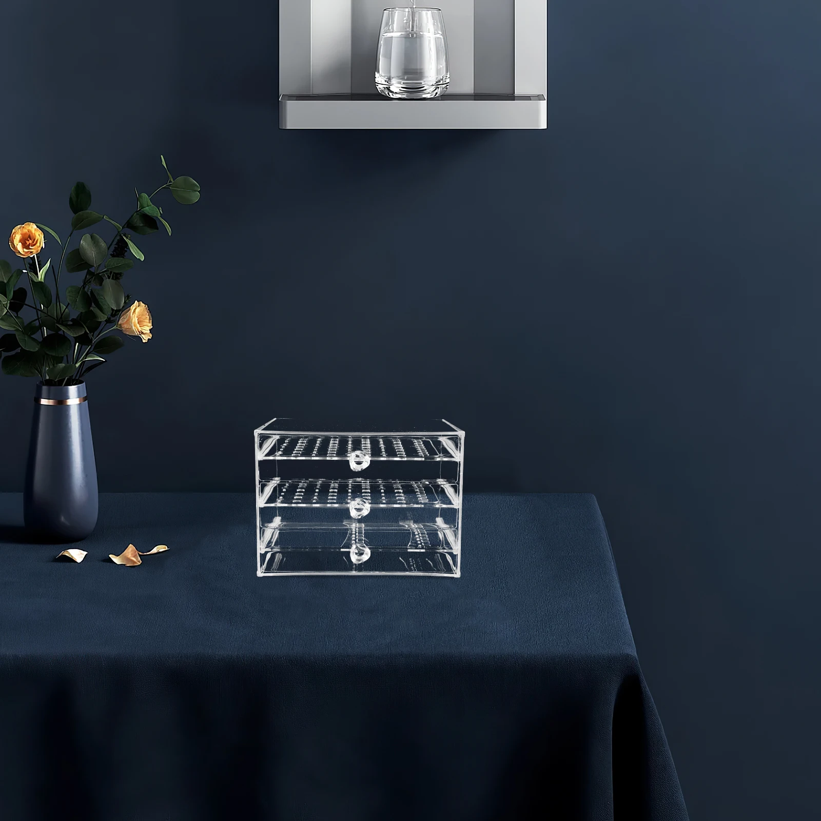 

Earrings Storage Container Acrylic Jewelry ganizer 3 Plates 30 Slots 270 Hooks Stackable Boxes for Bedroom Display