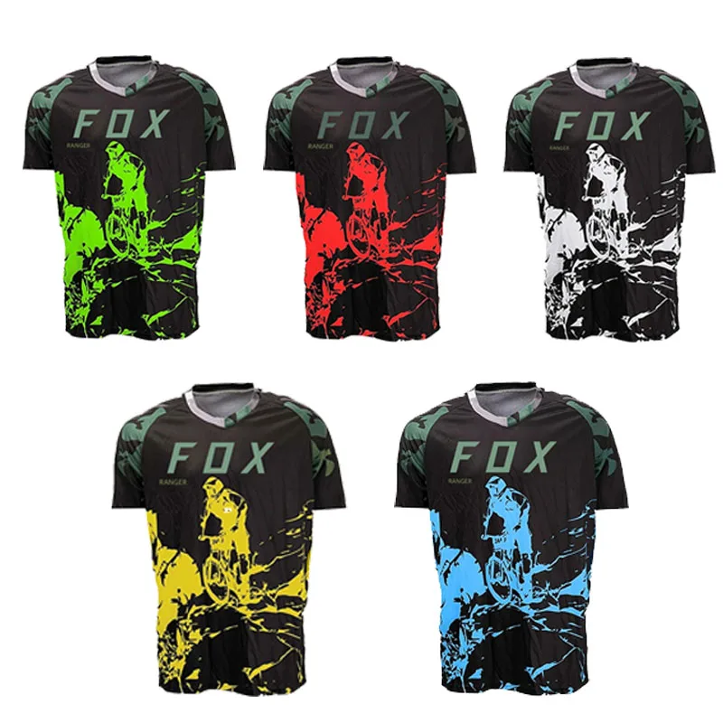 

RANGERFOX short sleeved motorcycle mountain bike team downhill jersey MTB Offroad DH MX bicycle locomotive shirt cross country