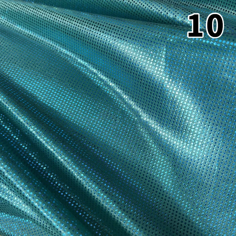 

1M Metallic Laser Dot Bronzing Fabric Shiny Knitted Elastic Fabric For DIY Dress Stage Performance Outfits Garment Toy Crafts