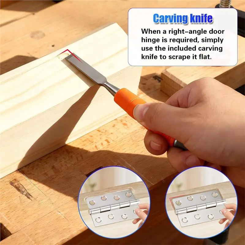 A19F-Door Hinge Jig, Adjustable Router Template Kit With File,Fits 2.5