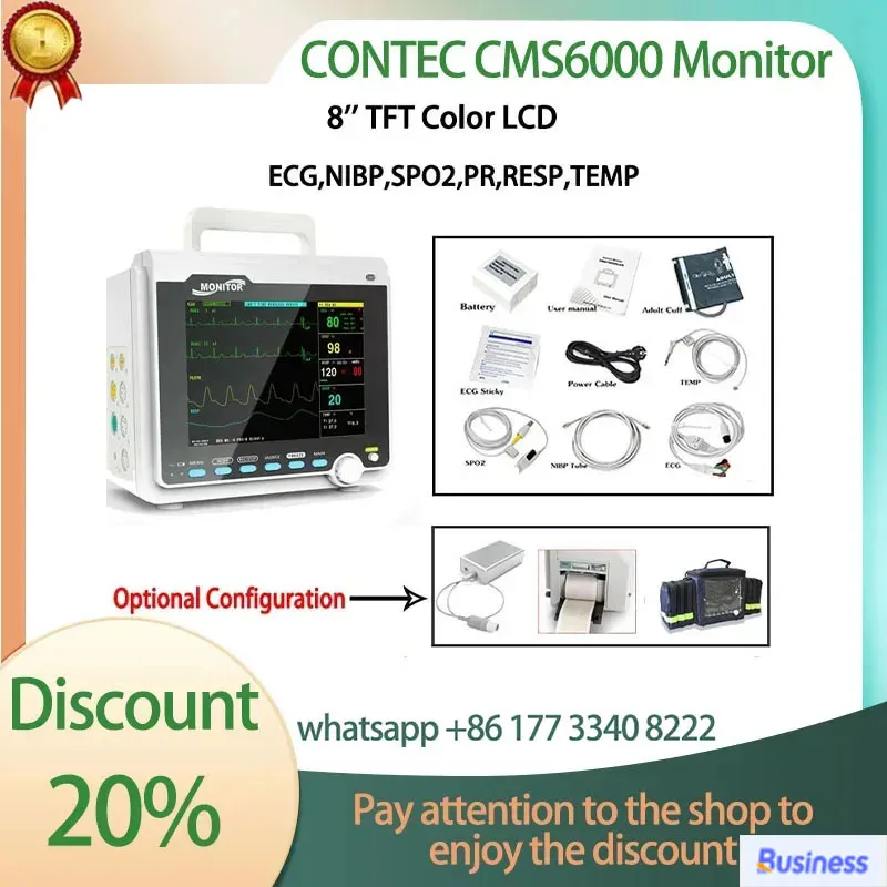 

Монитор CONTEC CMS6000 для взрослых, детей, для новорожденных, портативный, 6 параметров