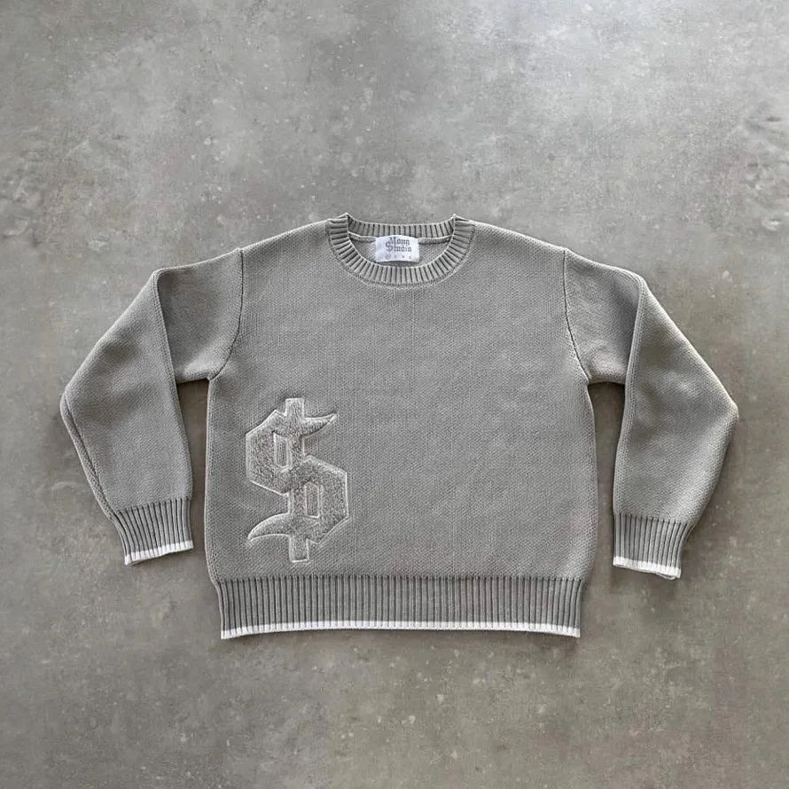 European and American street casual loose long-sleeved tops autumn and winter pullover round neck men and women knitted sweaters