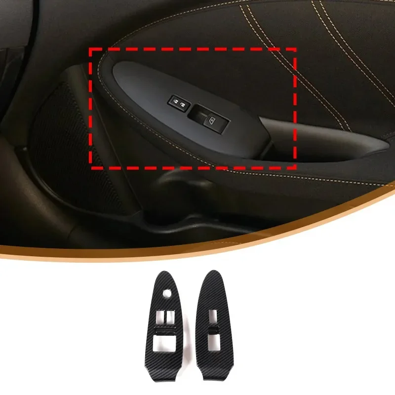 

For Nissan 370Z Z34 2009-2020 ABS Carbon Fiber Car Window Lift Control Button Panel Cover Trim Stickers Car Accessories LHD