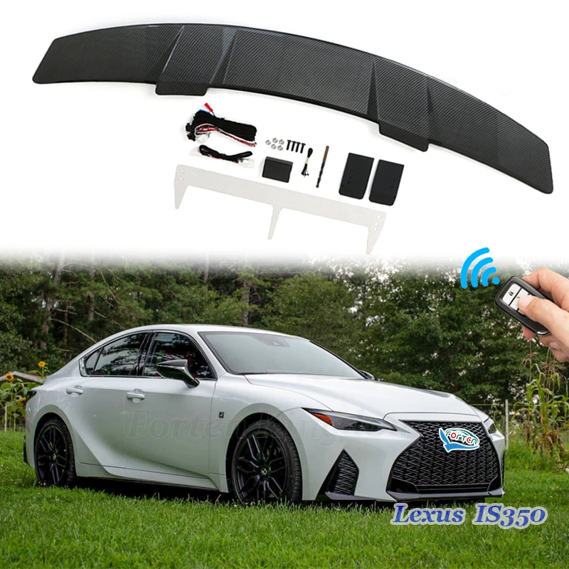

Universal Car Spoiler Car Brake Rear Electric Spoiler Ailerons De Voiture Rear Trunk Spoiler Wing for Lexus IS350 IS300 IS250
