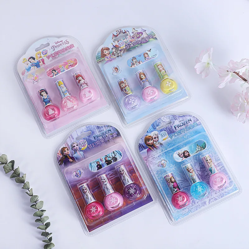 Disney's new Frozen girl play house nail polish makeup dress up set children's handmade manicure stickers diy toy