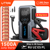 UTRAI 1500A Car Jump Starter Power Bank Portable 150PSI Air Pump Car Battery Emergency Boosters Starting Device Car Starter 2024