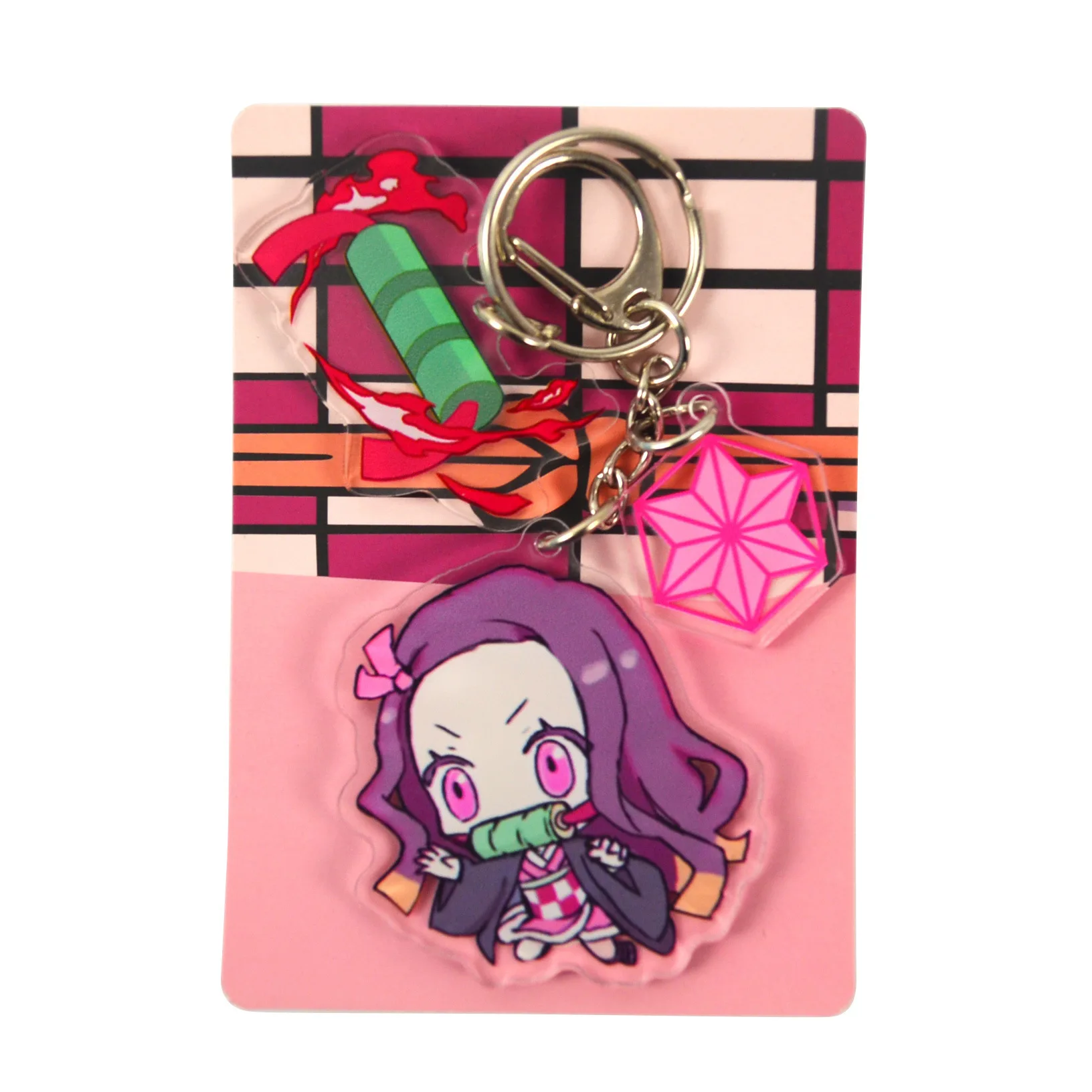 Demon Slayer Anime Peripheral Acrylic weapons Keychains Kamado Tanjirou Kamado Nezuko Backpacks Pendants Ornaments Boy Gift Toys