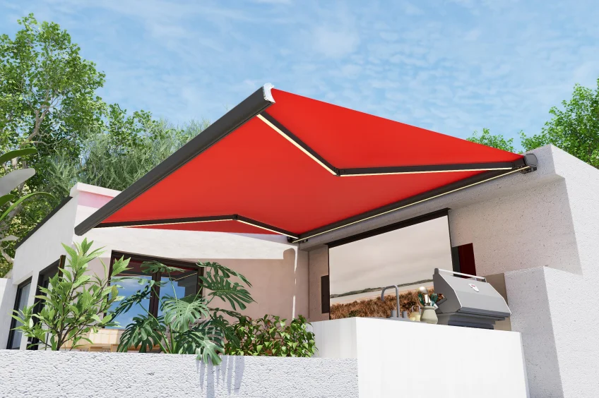 2M Width Garden Aluminium Outdoor Retractable Cassette Awning for Sunshades  Customization  Cenadores Y Carpas Gazebo