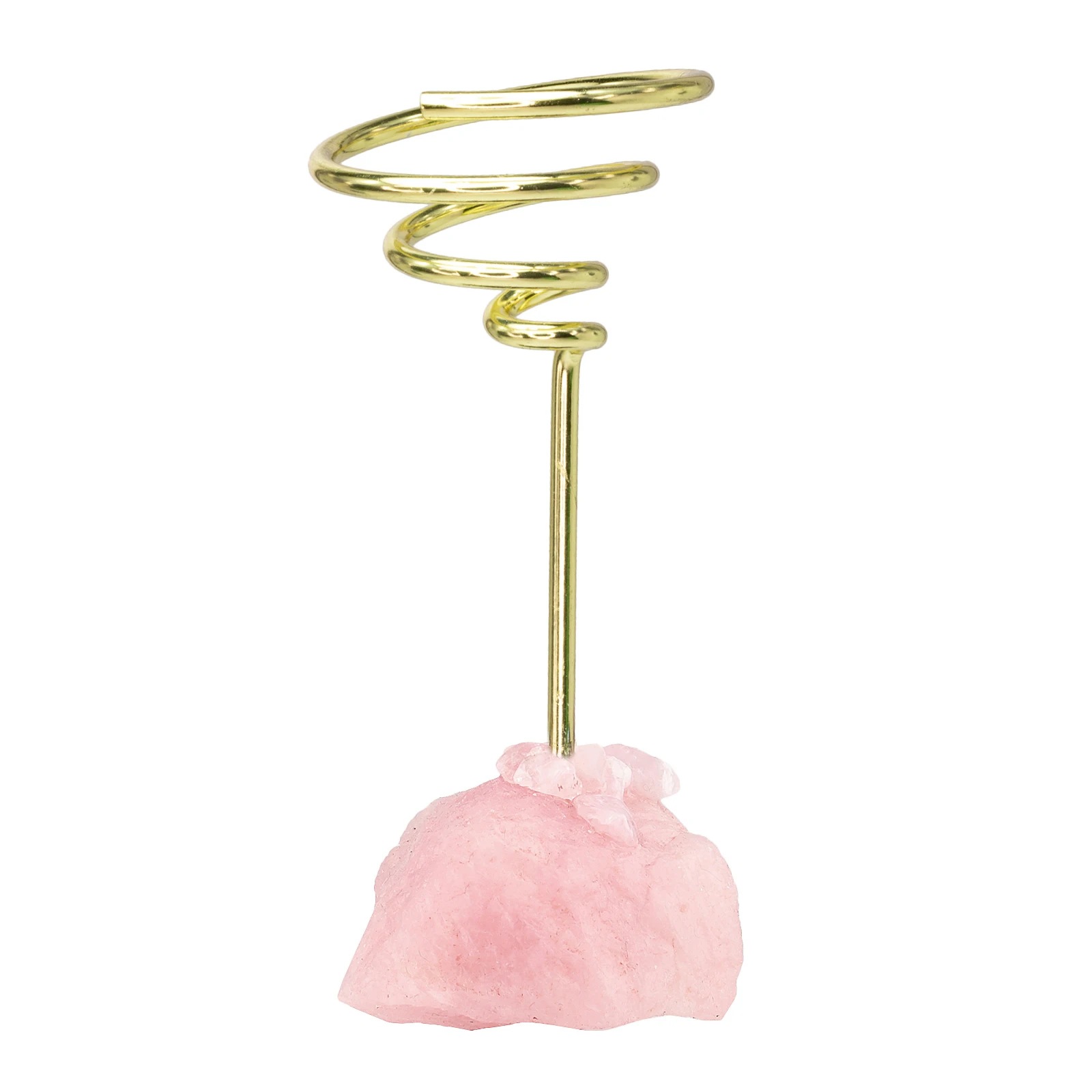 

TUMBEELLUWA Natural Raw Rose Quartz Base Plant Stand Holder Garden Home Decoration Office Ornaments